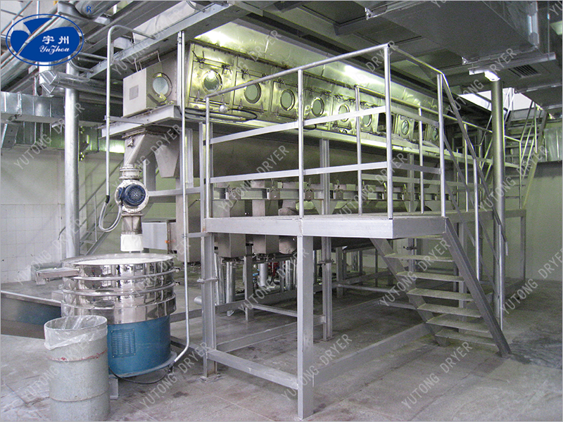 Chinese medicine granulation boiling bed drying line